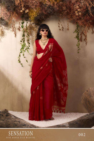 RAJTEX SENSATION Pure Silk Embroidery Saree