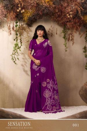 RAJTEX SENSATION Pure Silk Embroidery Saree