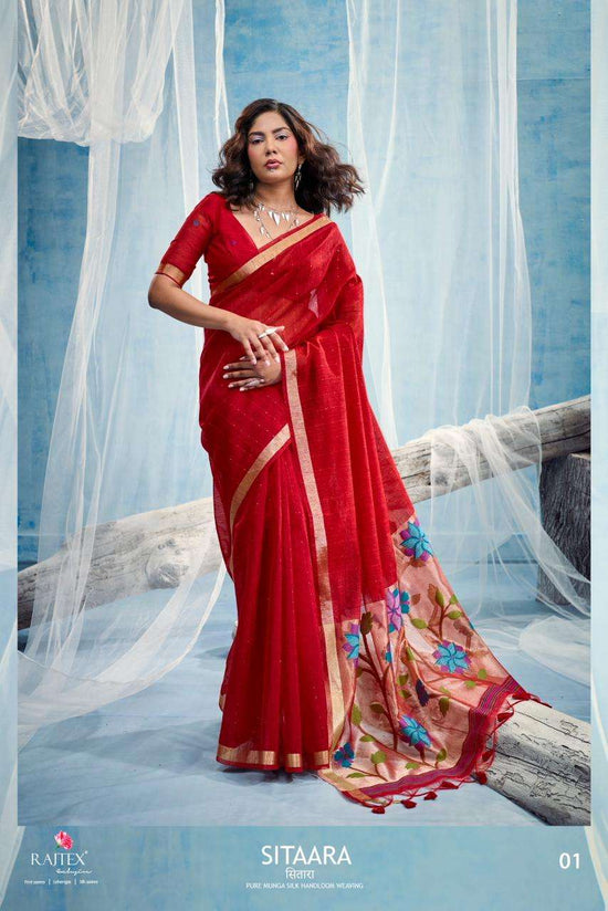Rajtex Sitaara Munga Silk Printed Saree - Amrah Wholesale