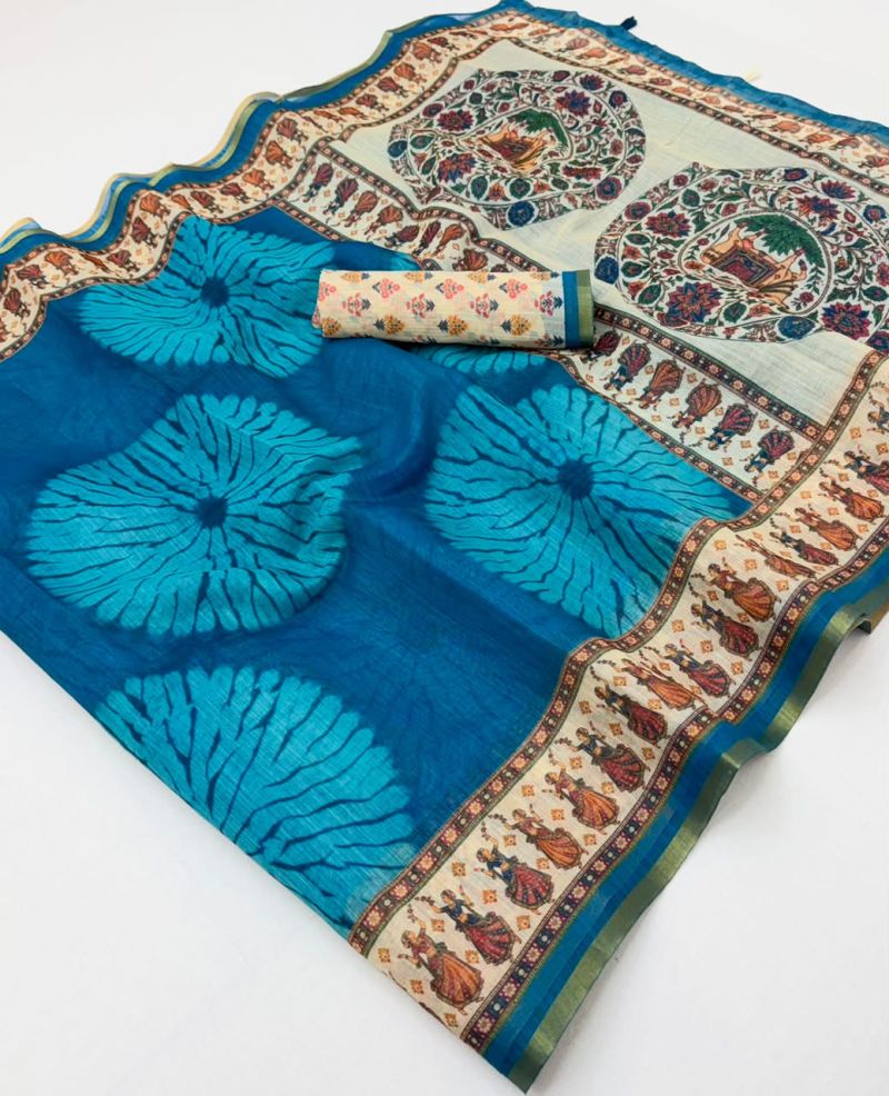 Rajyog D No 355001 To 06 Cotton Linen Saree