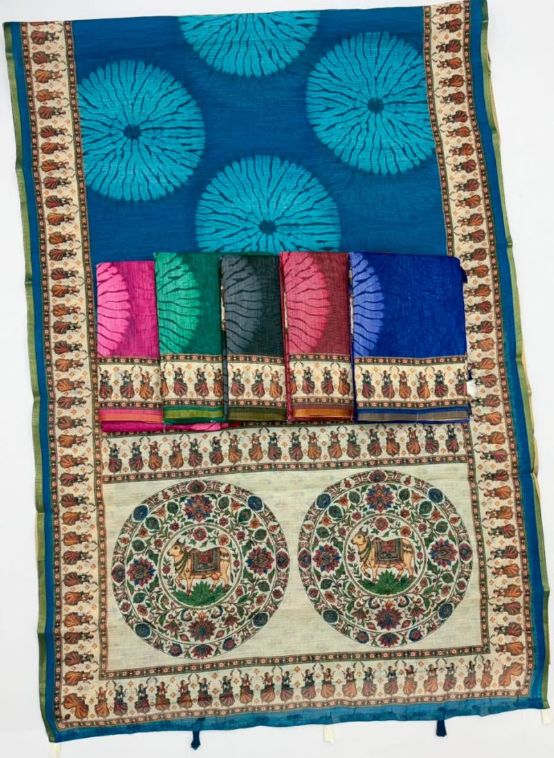 Rajyog D No 355001 To 06 Cotton Linen Saree