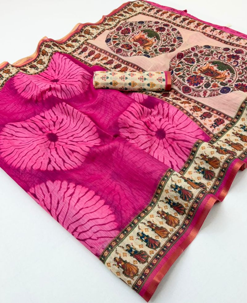 Rajyog D No 355001 To 06 Cotton Linen Saree
