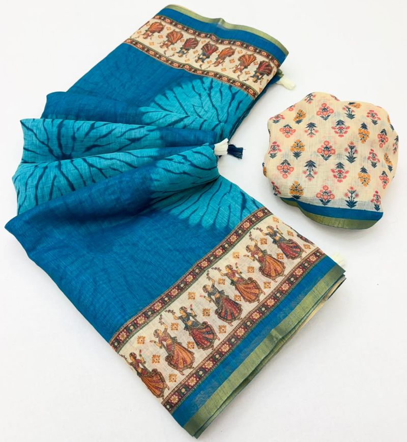 Rajyog D No 355001 To 06 Cotton Linen Saree