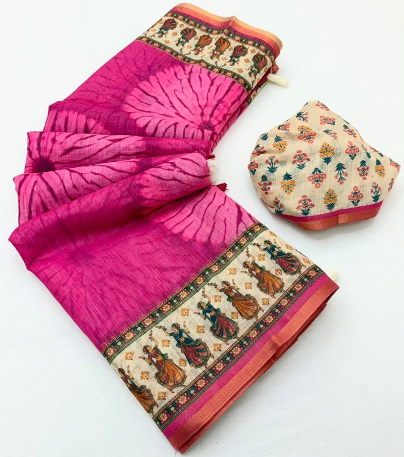 Rajyog D No 355001 To 06 Cotton Linen Saree