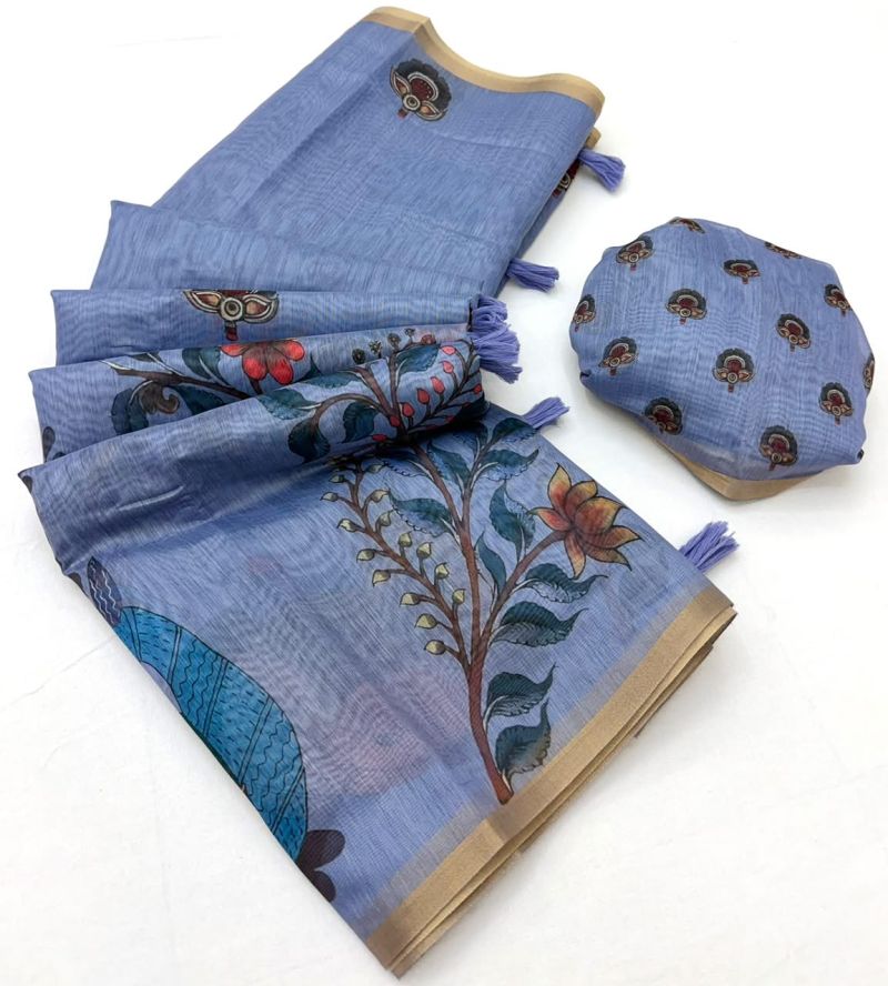 Rajyog Cd 176001 To 04 Chanderi Linen Digital Printed Saree