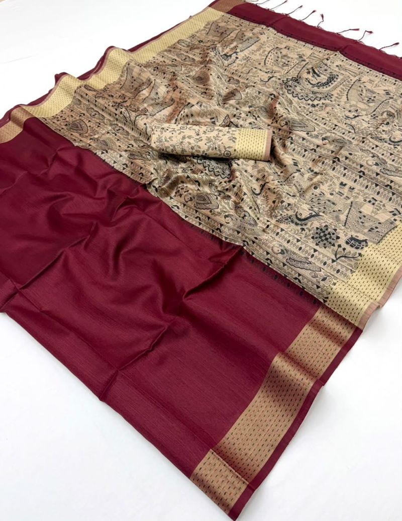 Rajyog Chaitra Handloom Tussar Silk Saree