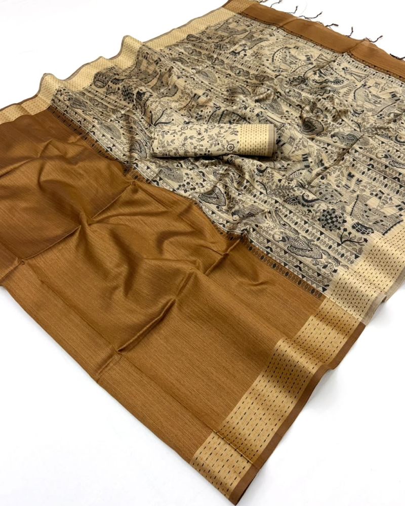 Rajyog Chaitra Handloom Tussar Silk Saree