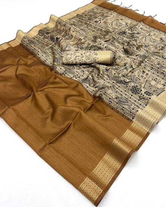 Rajyog Chaitra Handloom Tussar Silk Saree