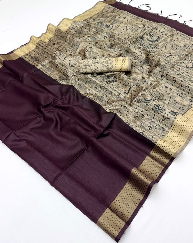 Rajyog Chaitra Handloom Tussar Silk Saree
