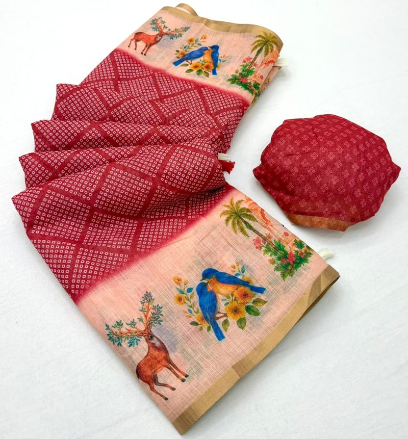 Rajyog D No 10061 To 68 Soft Cotton Linen Zari Border Saree