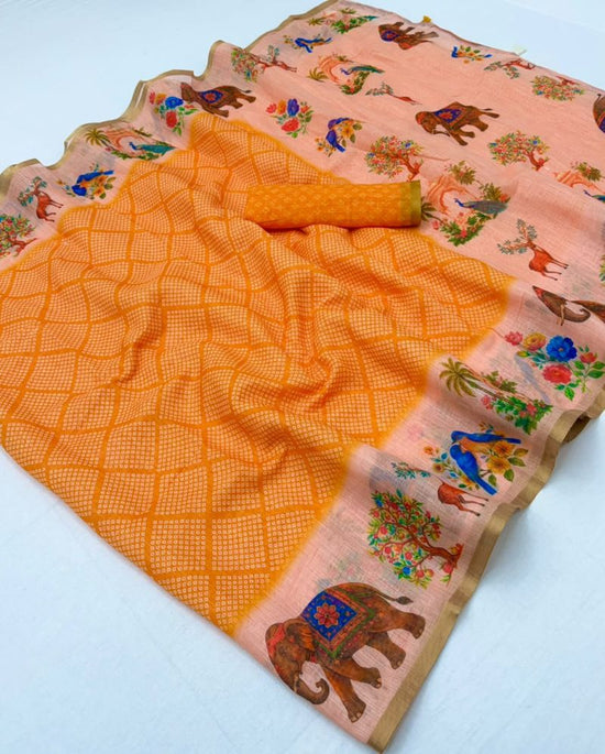Rajyog D No 10061 To 68 Soft Cotton Linen Zari Border Saree