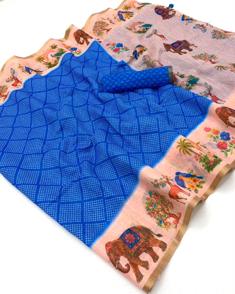 Rajyog D No 10061 To 68 Soft Cotton Linen Zari Border Saree