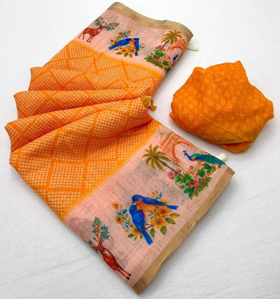 Rajyog D No 10061 To 68 Soft Cotton Linen Zari Border Saree
