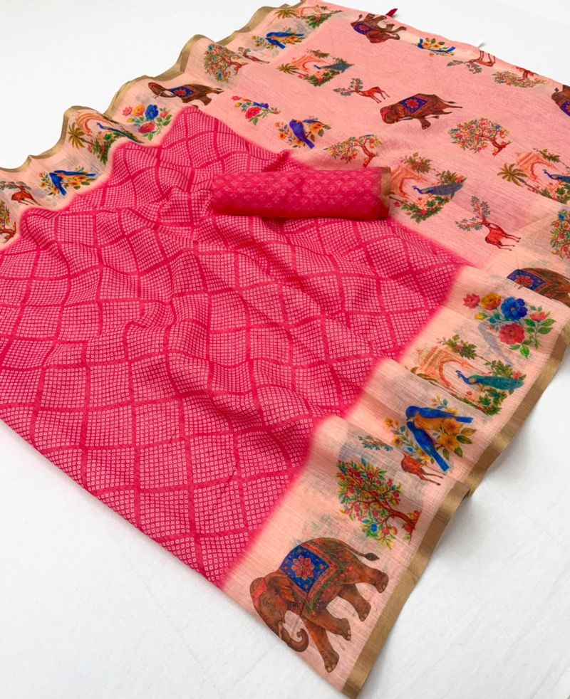 Rajyog D No 10061 To 68 Soft Cotton Linen Zari Border Saree