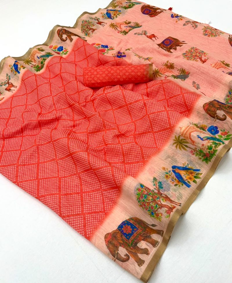 Rajyog D No 10061 To 68 Soft Cotton Linen Zari Border Saree