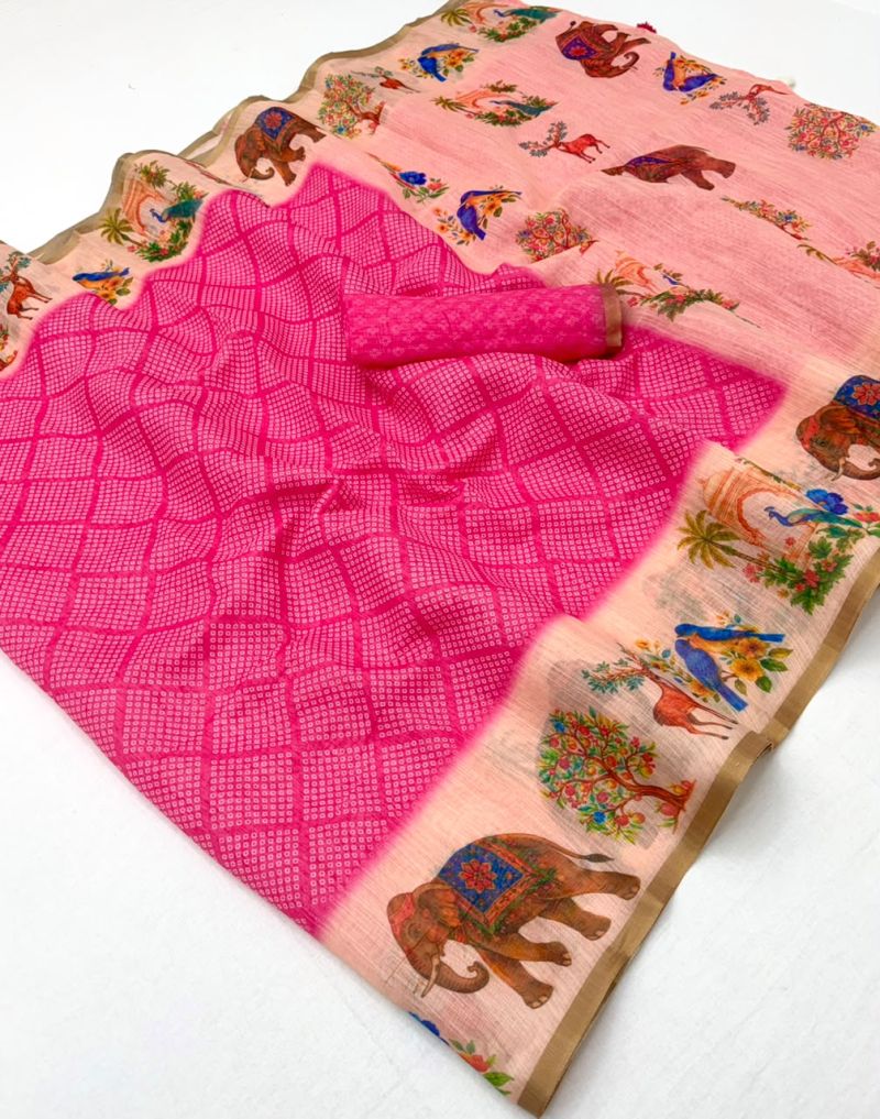 Rajyog D No 10061 To 68 Soft Cotton Linen Zari Border Saree