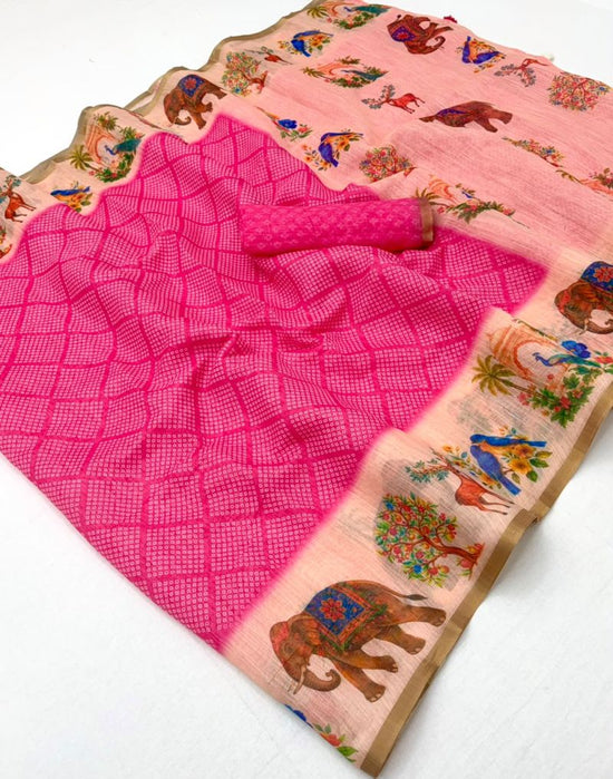 Rajyog D No 10061 To 68 Soft Cotton Linen Zari Border Saree