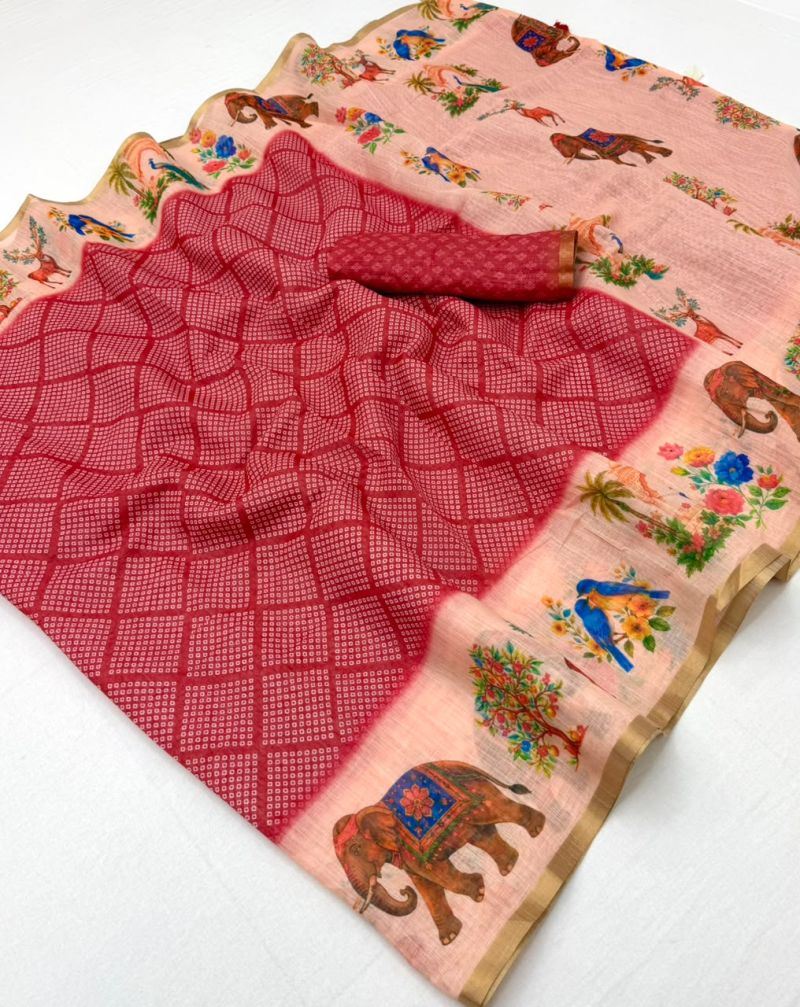 Rajyog D No 10061 To 68 Soft Cotton Linen Zari Border Saree