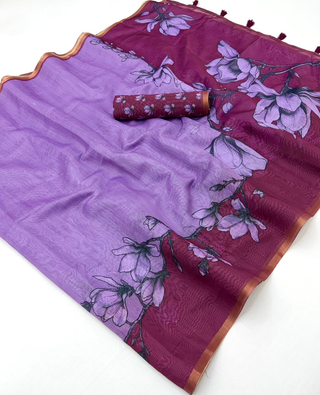 Rajyog D No 1031 To 36 Chanderi Linen Printed Saree - Amrah Wholesale
