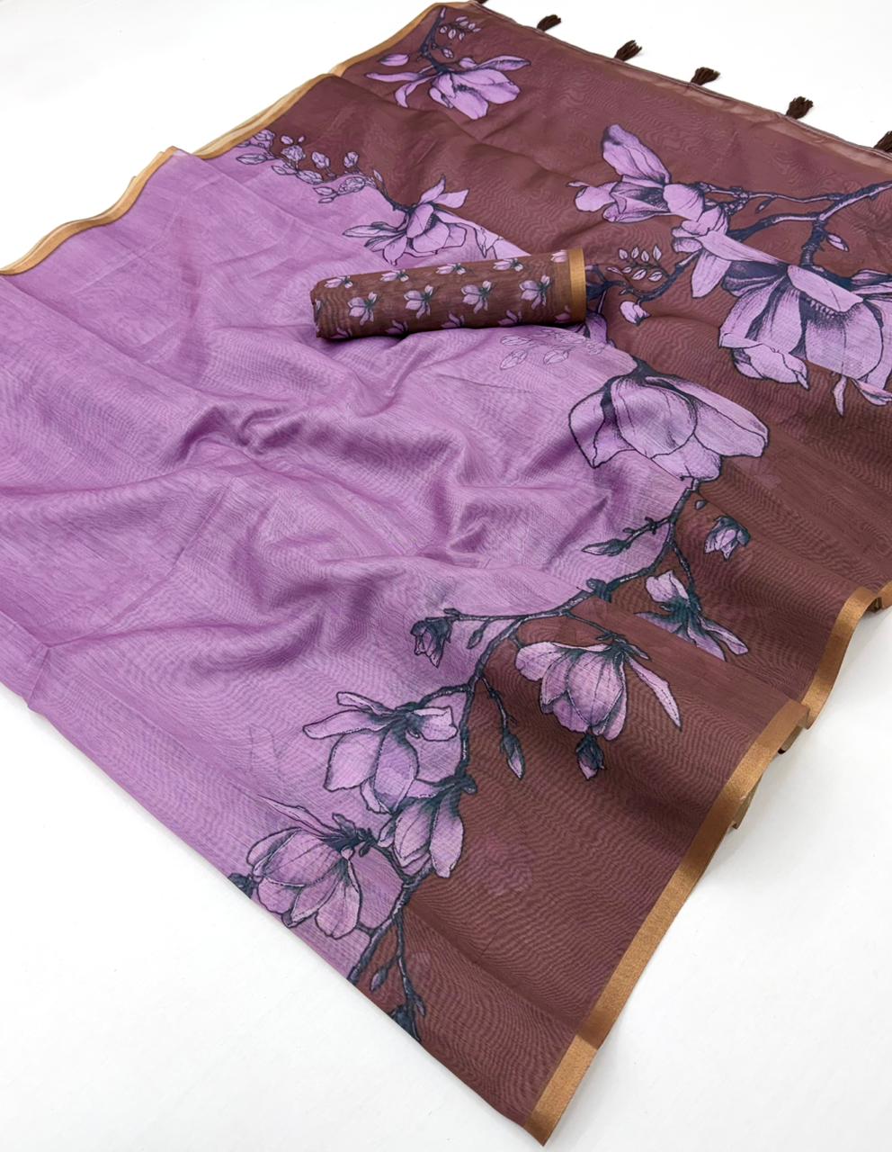 Rajyog D No 1031 To 36 Chanderi Linen Printed Saree - Amrah Wholesale