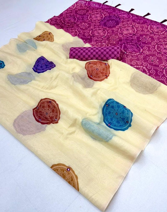 Rajyog D No 260001 To 04 Chanderi Linen Saree