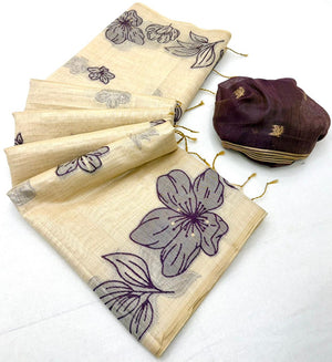 Rajyog Gauri Chanderi Jamdani Weaving Cotton Saree