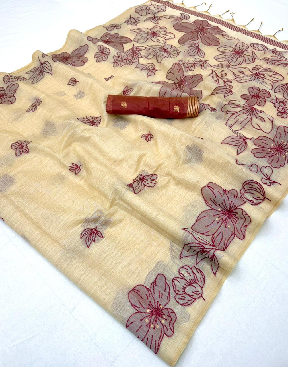 Rajyog Gauri Chanderi Jamdani Weaving Cotton Saree