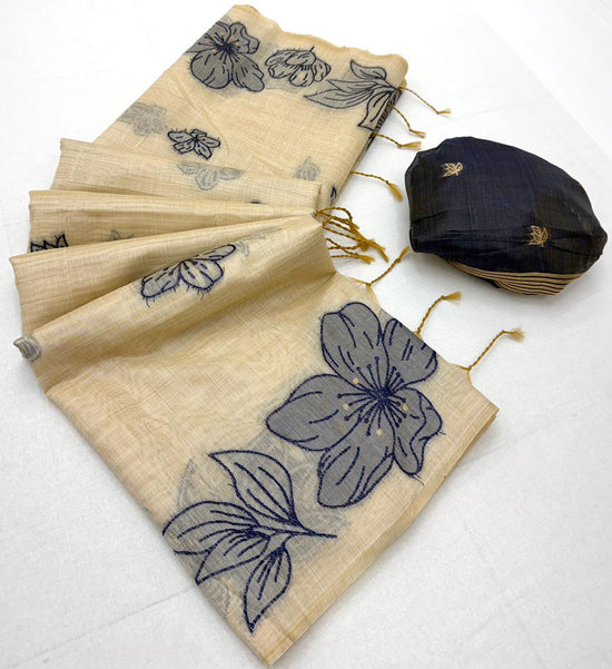 Rajyog Gauri Chanderi Jamdani Weaving Cotton Saree