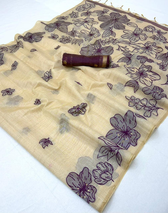 Rajyog Gauri Chanderi Jamdani Weaving Cotton Saree