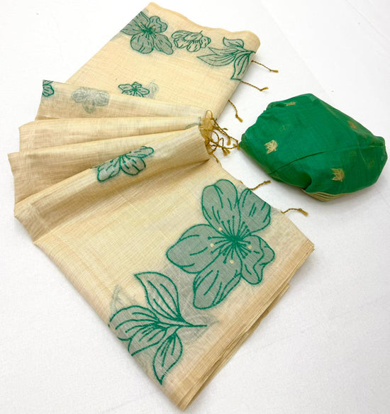 Rajyog Gauri Chanderi Jamdani Weaving Cotton Saree
