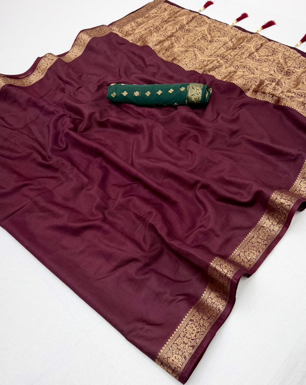 Rajyog Indu Vol 2 Cotton Viscose Zari Weaving Saree
