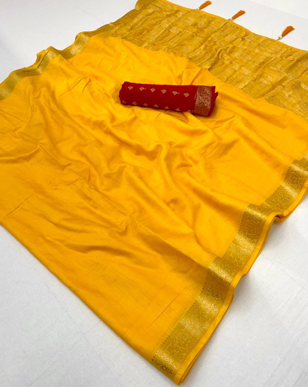 Rajyog Indu Vol 2 Cotton Viscose Zari Weaving Saree