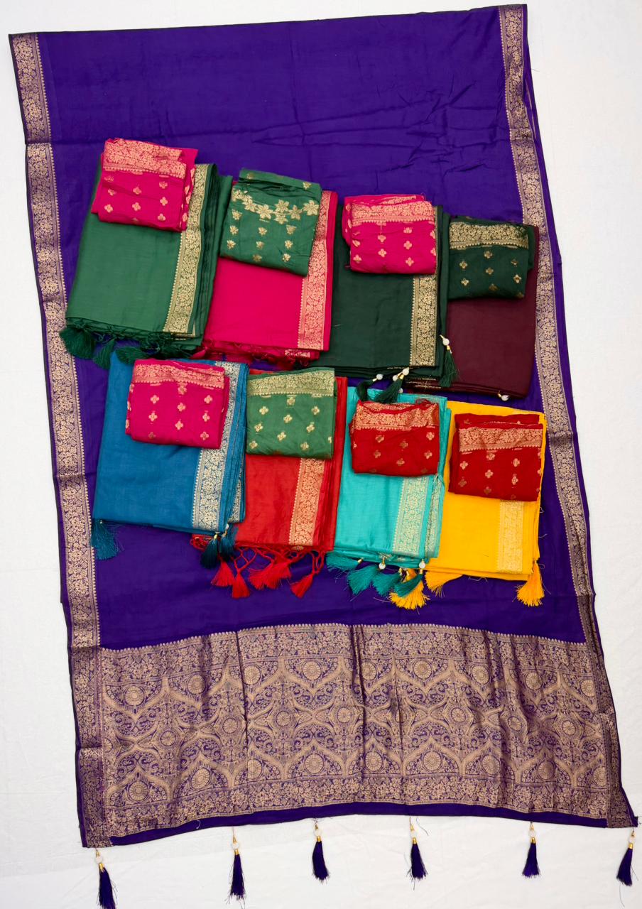 Rajyog Indu Vol 2 Cotton Viscose Zari Weaving Saree