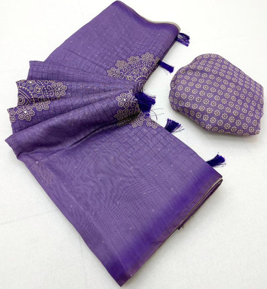 Rajyog Rang Chanderi Linen Bandhej Printed Saree