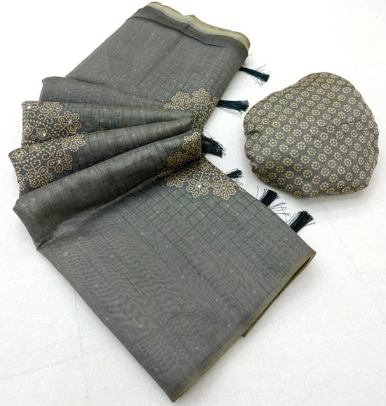 Rajyog Rang Chanderi Linen Bandhej Printed Saree