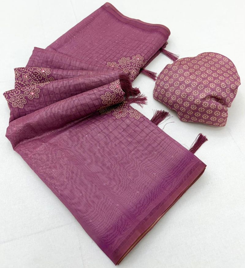 Rajyog Rang Chanderi Linen Bandhej Printed Saree