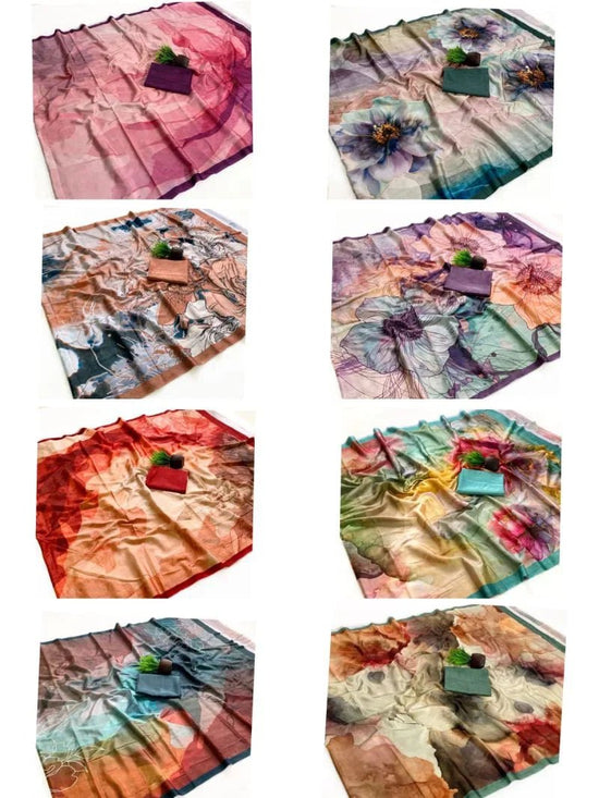 Rajyog Ruby Soft Italian Crepe Digital Printed Saree Collection - Amrah Wholesale