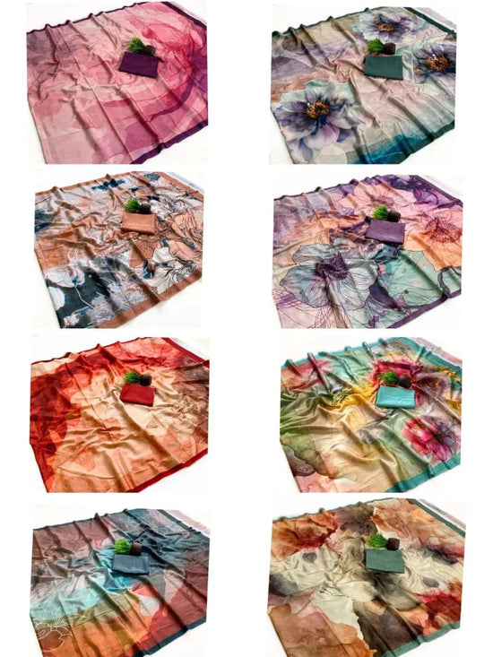Rajyog Ruby Soft Italian Crepe Digital Printed Saree Collection