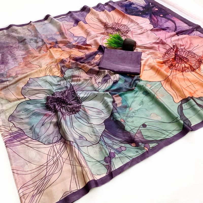 Rajyog Ruby Soft Italian Crepe Digital Printed Saree Collection