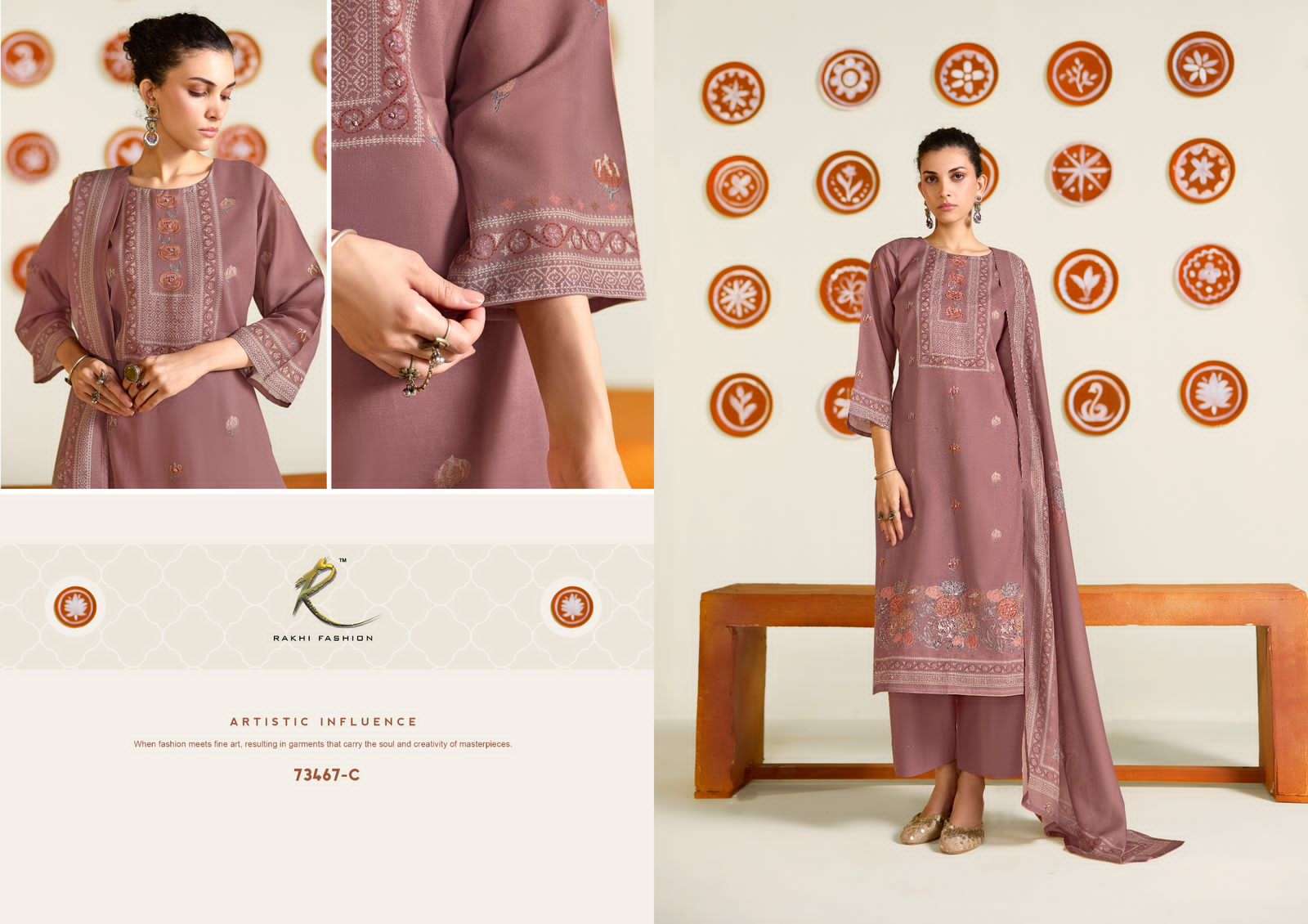 Rakhi Fashion Dreamy Summer 73467 Premium Mul Chanderi Dress Material - Amrah Wholesale