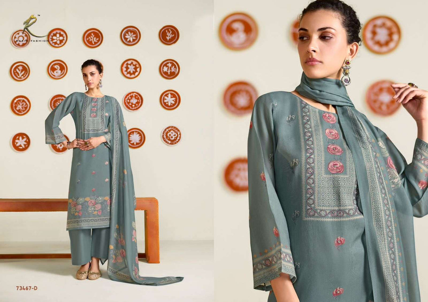Rakhi Fashion Dreamy Summer 73467 Premium Mul Chanderi Dress Material - Amrah Wholesale