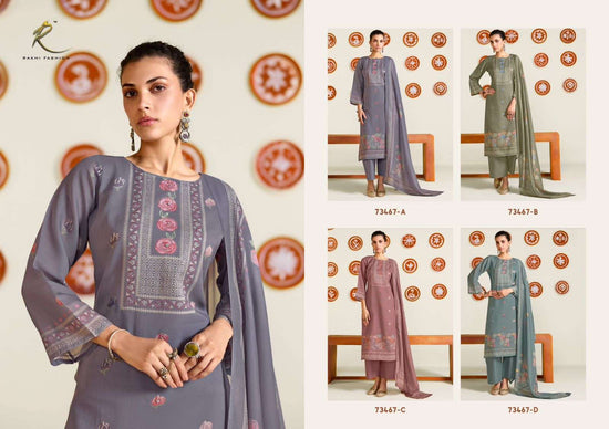 Rakhi Fashion Dreamy Summer 73467 Premium Mul Chanderi Dress Material - Amrah Wholesale