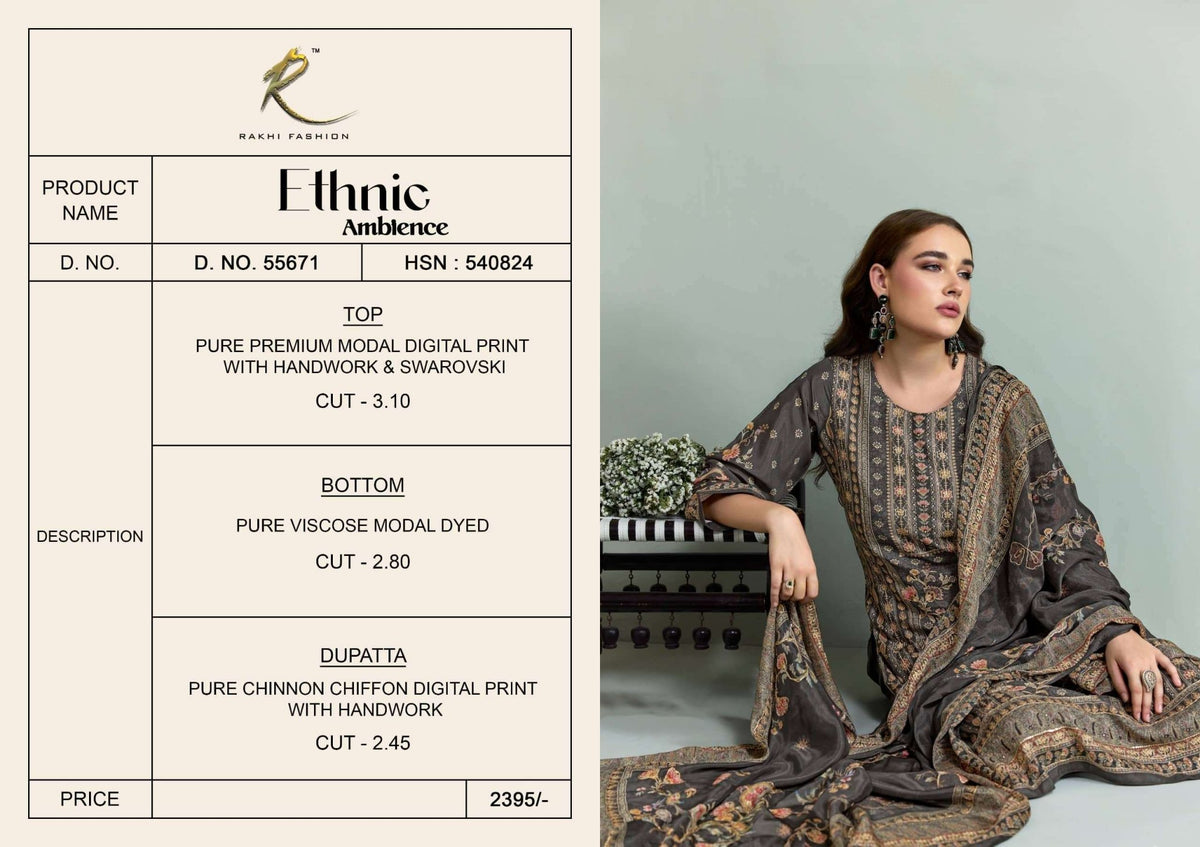 Rakhi Fashion Ethnic Ambience 55671 Modal Dress Material - Amrah Wholesale