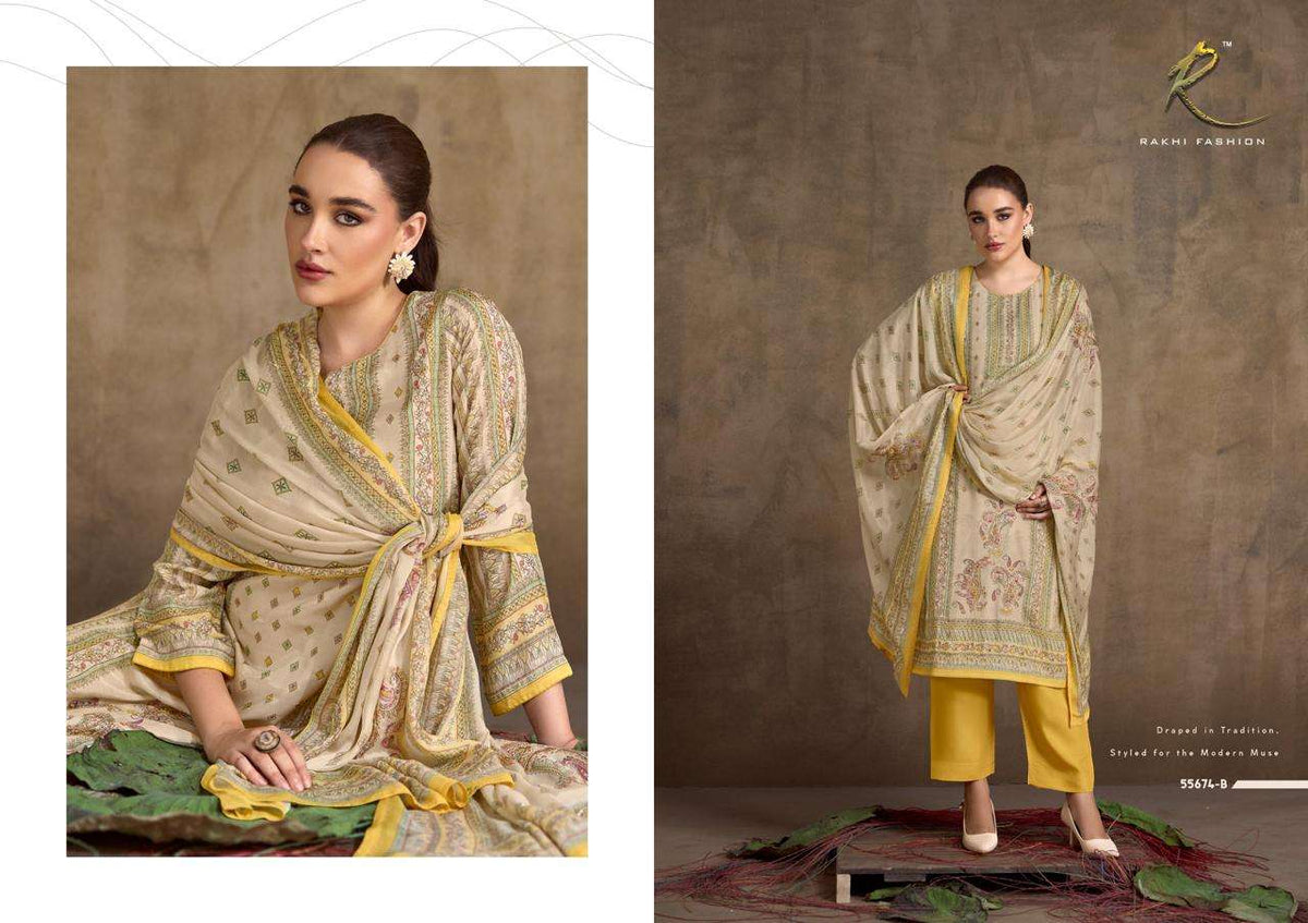 Rakhi Fashion Ethnic Ambience 55674 Viscose Modal Dress Material - Amrah Wholesale