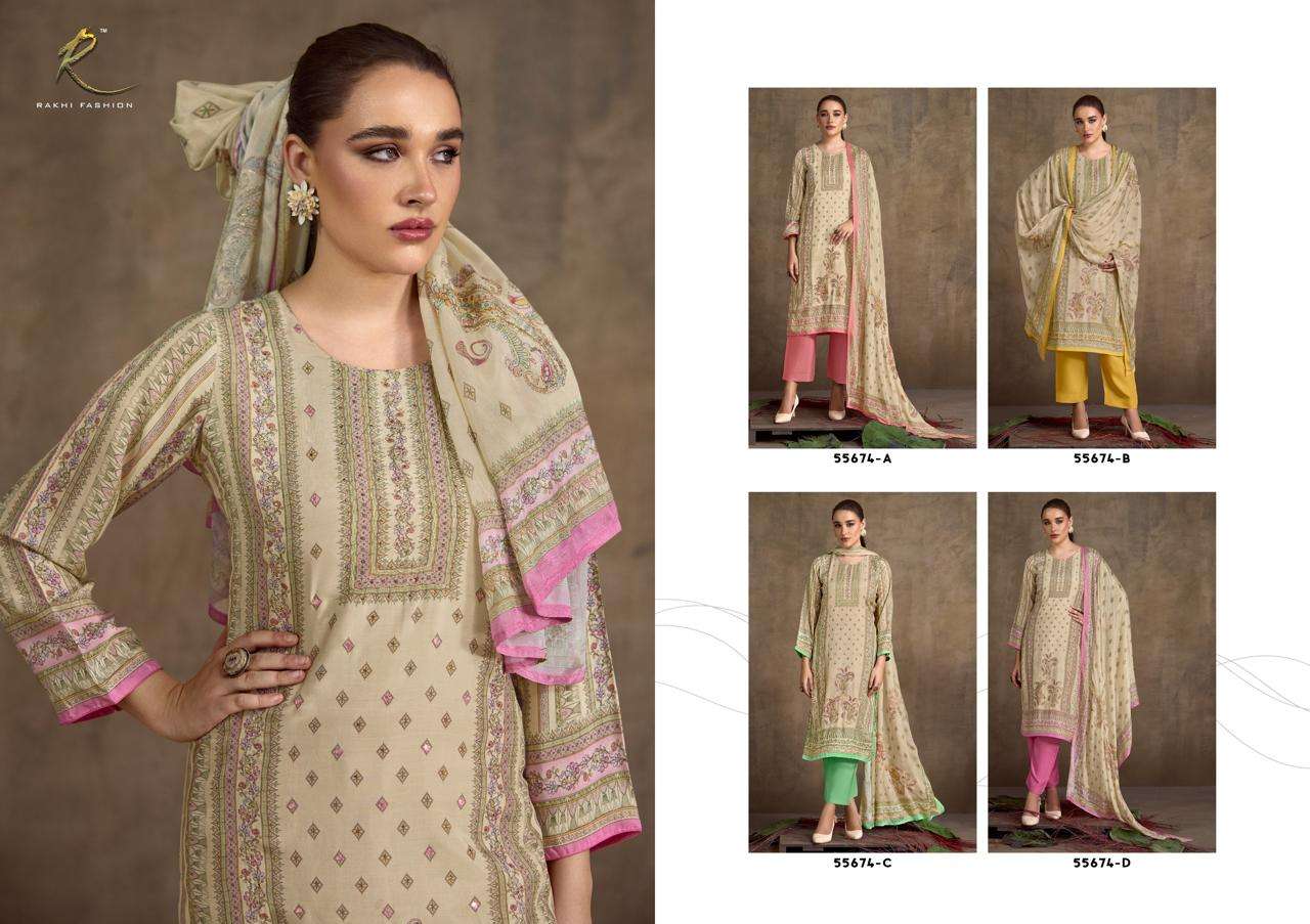 Rakhi Fashion Ethnic Ambience 55674 Viscose Modal Dress Material - Amrah Wholesale