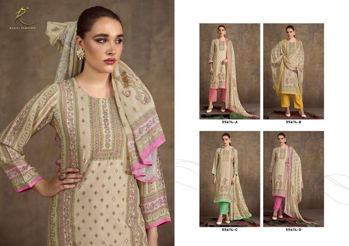 Rakhi Fashion Ethnic Ambience 55674 Viscose Modal Dress Material - Amrah Wholesale