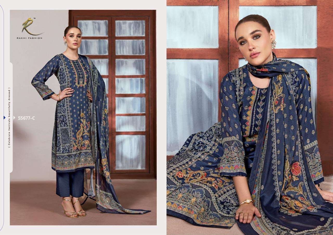 Rakhi Fashion Ethnic Ambience 55677 Premium Viscose Modal Dress Material