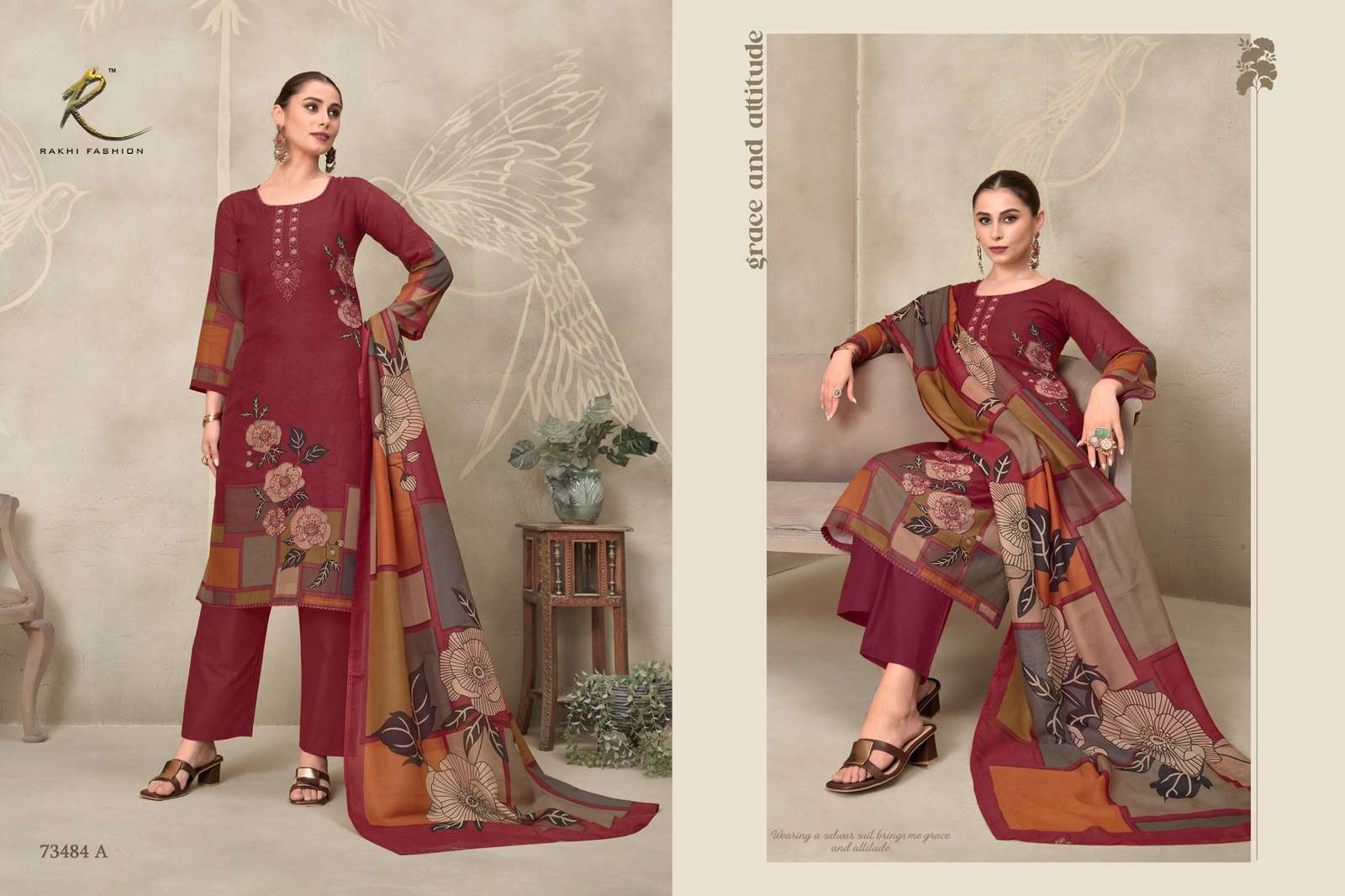Rakhi Fashion Galaxy Attire 73484 Premium Bemberg Mal Dress Material