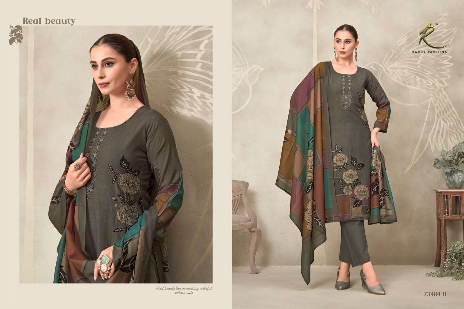 Rakhi Fashion Galaxy Attire 73484 Premium Bemberg Mal Dress Material