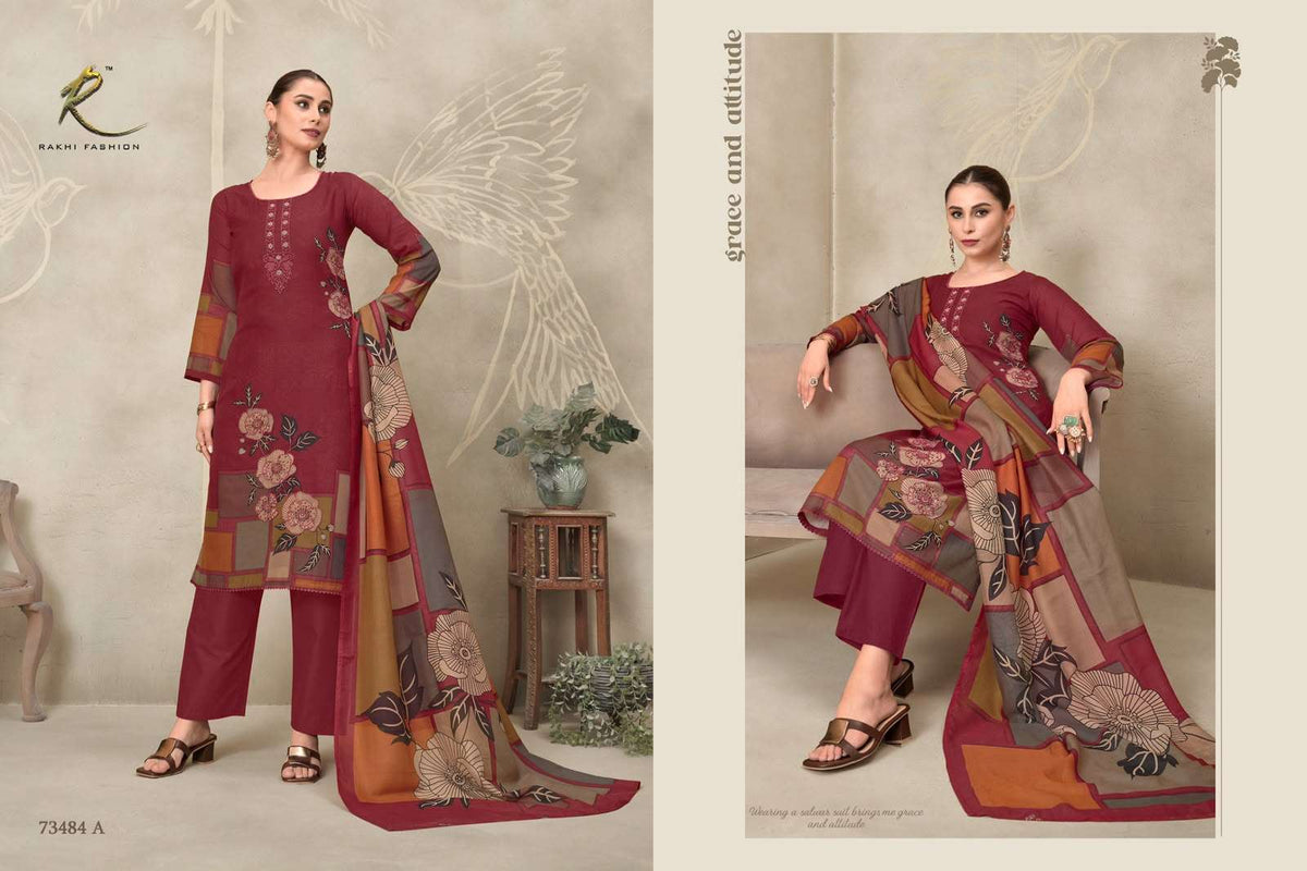 Rakhi Fashion Galaxy Attire 73484 Premium Bemberg Mal Dress Material - Amrah Wholesale